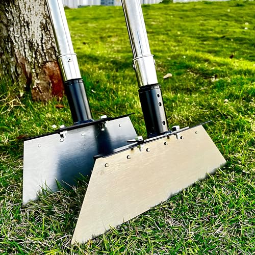 Multifunktionale Gartenschaufel mit Stiel(200cm),32 cm Reinigungsschaufel, Unkrautentferner Schaufel, Gartengeräte Unkraut, Schaber Werkzeug Garten, Zum Schaufeln von EIS, Schnee, Gras, Erde und Moos