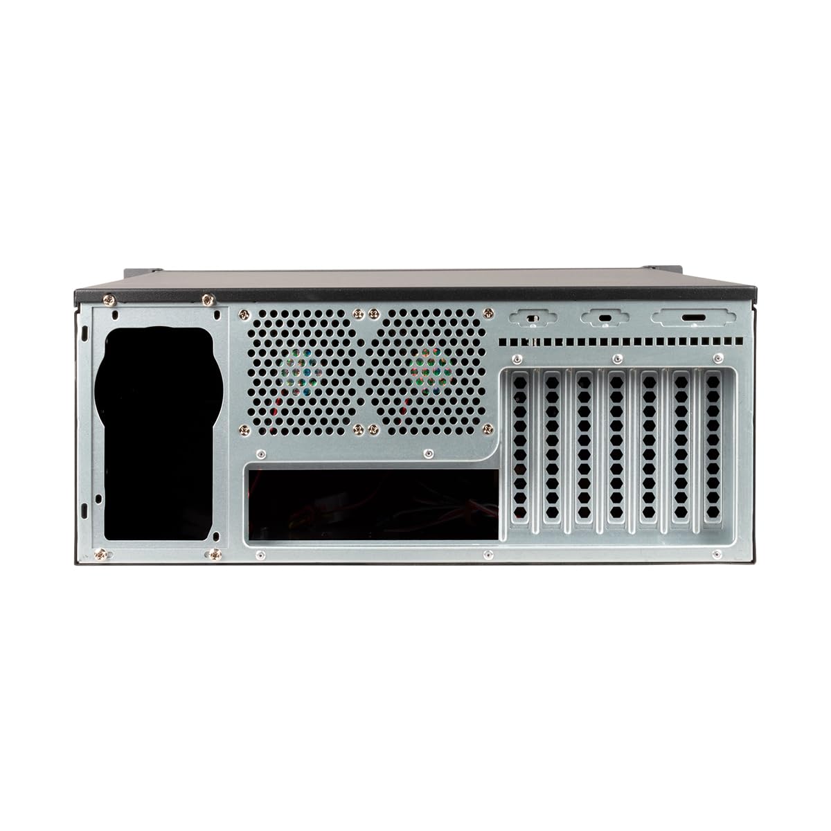 UNYKAch Gehäuse Server UK4229 EVO Format 4U 19" ATX | Boden 480 mm, 3 Einschübe von 5,25 Zoll, 7 3,5-Zoll-Schächte, 2 USB 3.0, 1 Lüfter 120 mm und 2 x 80 mm