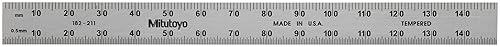 Mitutoyo 182-211, regla de acero, 5.906 in (0.039 in, 0.020 in), 164 pulgadas de grosor x 0.472 in de ancho, acero inoxidable templado con acabado disponible en Yaxa Guatemala