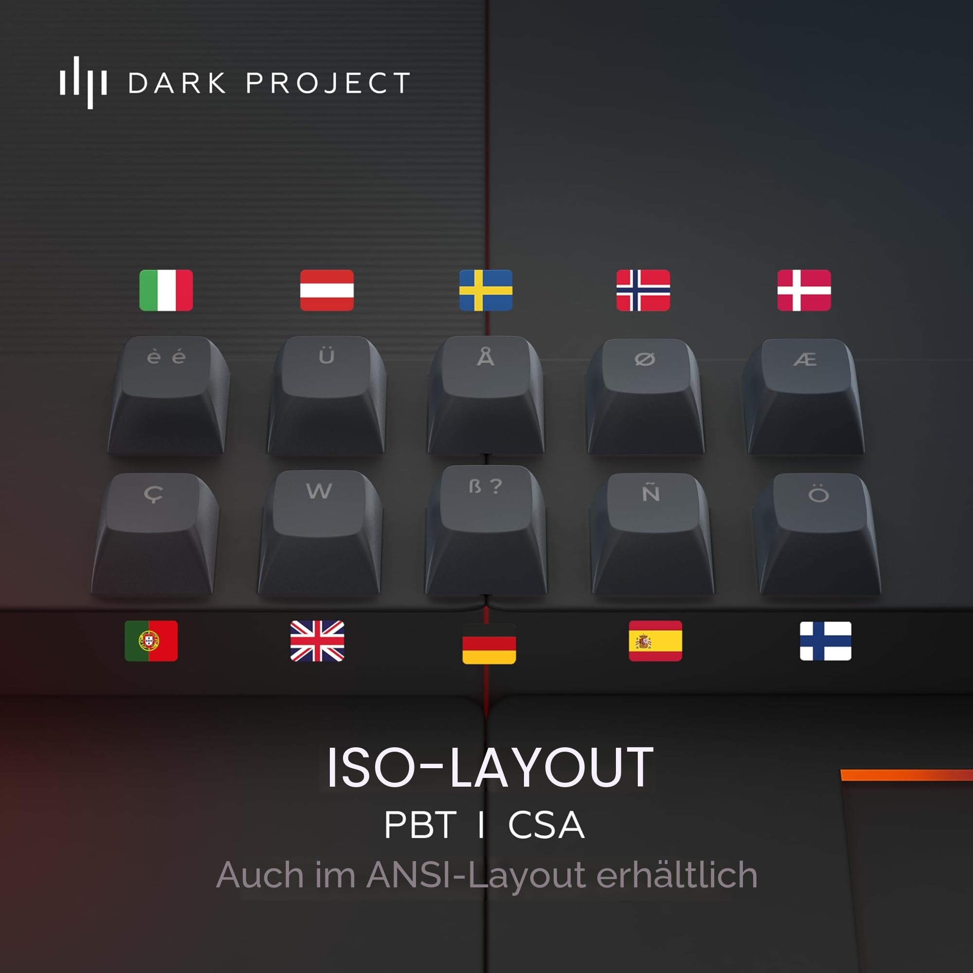 Dark Project ALU87A Midnight Mechanische Gaming-Tastatur | ISO Multi | Hot-Swap | G3MS Zircon Speed-geschmierte Schalter | Gefettete Stabilisatoren | Flex Gasket Mount | Aluminium | TKL 80% | RGB