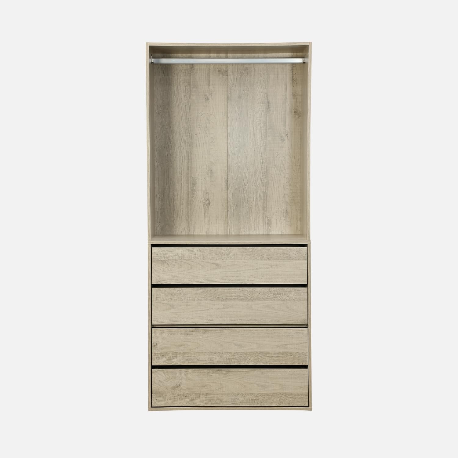 Sweeek Modulo Guardaroba Con Appendiabiti E Portapantaloni - Armadio Modulare 60x45x180 Cm, Marrone Naturale, 4 Barre, Design Moderno - 5