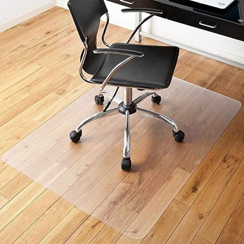 Office Chair Floor Protector Mat, 140 x 100 cm, Transparent PVC Non-Slip Floor Protector for Desk and Home Office