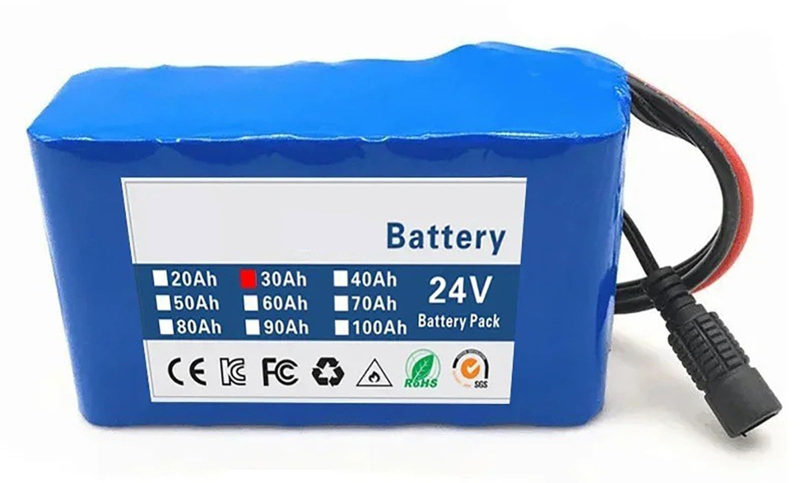 24V 30Ah E-Bike Batería con Cargador 25.2V 30Ah 6S2P Batería para Bicicleta Electrica Scooter Incorporada BMS para 50W 150W 250W 350W 400W 500W Motor