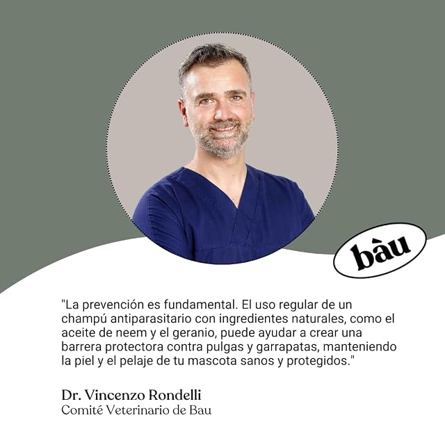 Foto 8 de 8 de BAU Champú Antiparasitario para Perros con Aceite de Neem y Aloe Vera