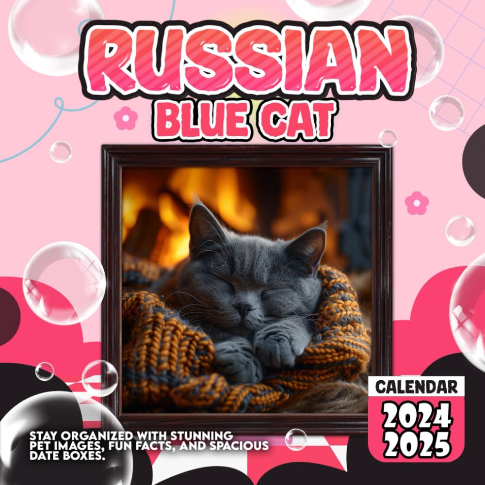 Russian Blue Cat Calendar 2024 2025 Andrews, Ryan Books