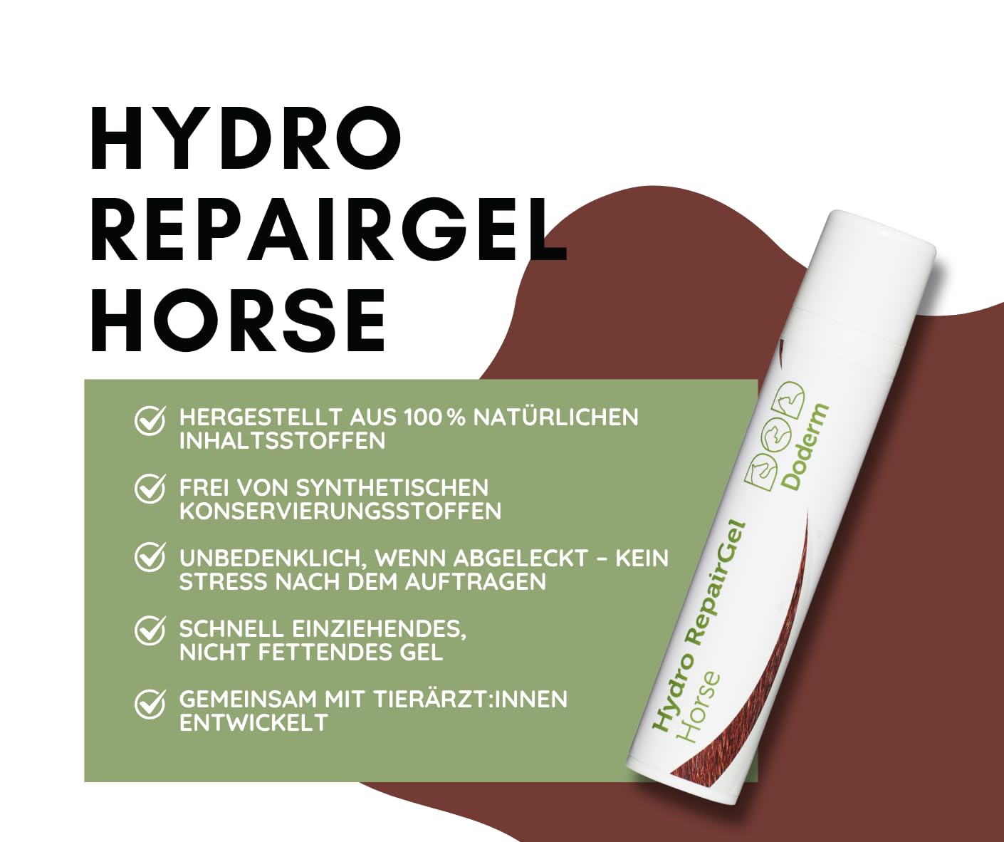 Hydro RepairGel Horse 100 ml - Hautpflegegel für Pferde, 100% natürliche Inhaltsstoffe für empfindliche Pferdehaut