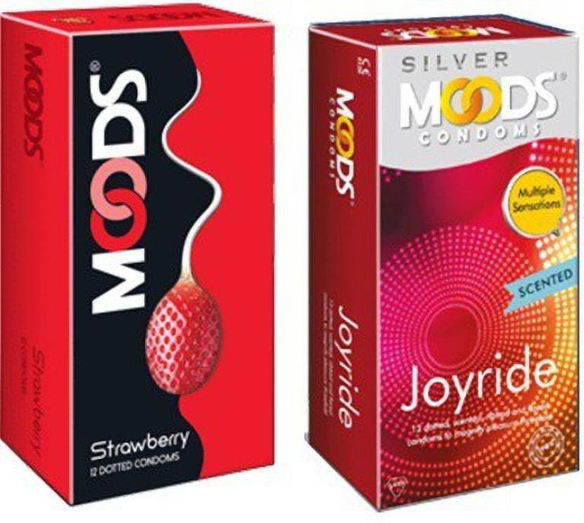 MOODS Strawberry & Silver Joyride Condoms 12S Pack of 2 Condom (Set of 2, 24 Sheets)-picture-13