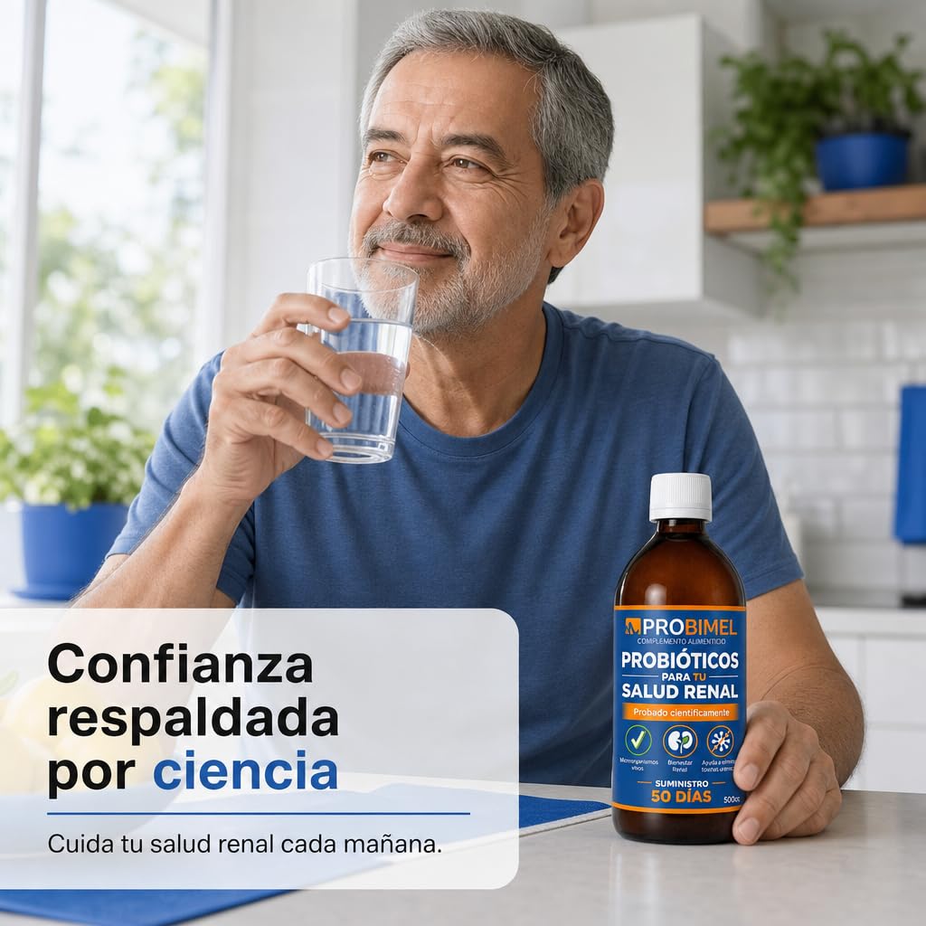Nefro Complemento Alimenticio para la Salud Renal 500Ml - Probiótico para Apoyar el Eje Intestino Riñón - Apoyo Nutricional para Personas con Enfermedad Renal Crónica (250ml)