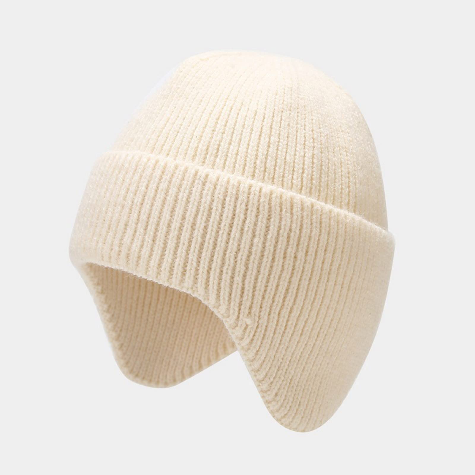 Czapka beanie, męska czapka damska, zimowa, ciepła czapka z dzianiny, miękka czapka z dżerseju, czapka zimowa, lekka czapka do biegania, na kemping, prezent dla kobiet i mężczyzn, biały, jeden rozmiar