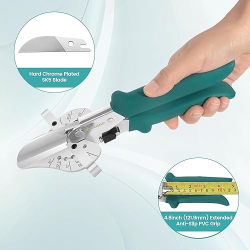 Miniatura 3 de O'Shine Tijeras de inglete de mango largo de 22.5 grados para corte angular, artesanía de madera, herramienta de corte de cuarto redondo, cortadores