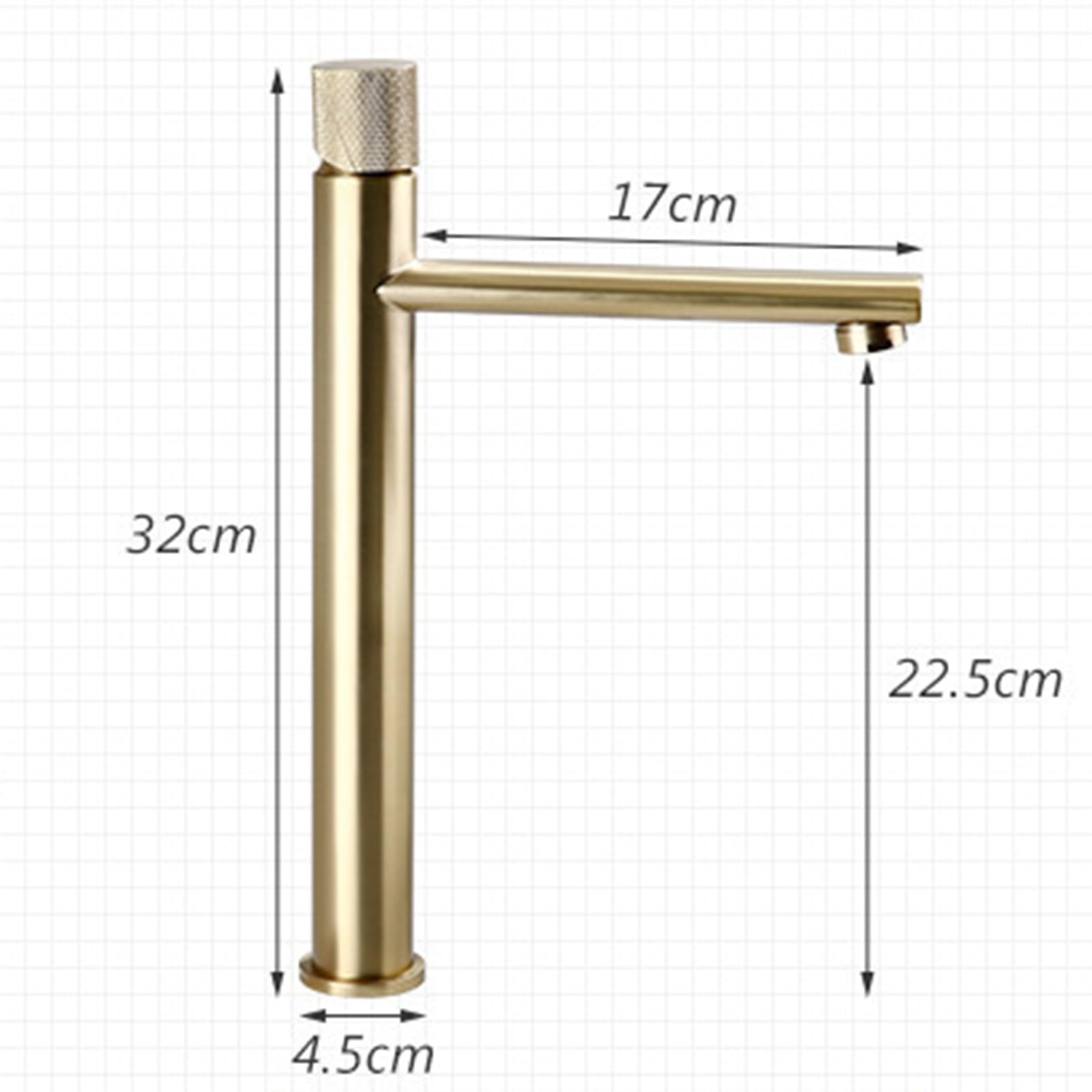 Waschbecken Armaturen Bad Armatur Waschbecken Bad Waschtischarmatur Bad Hoch Warm Und Kaltmischbatterie Komplett Aus Kupfer Mit Einem Griff,Gebürstetes Gold B,hoch