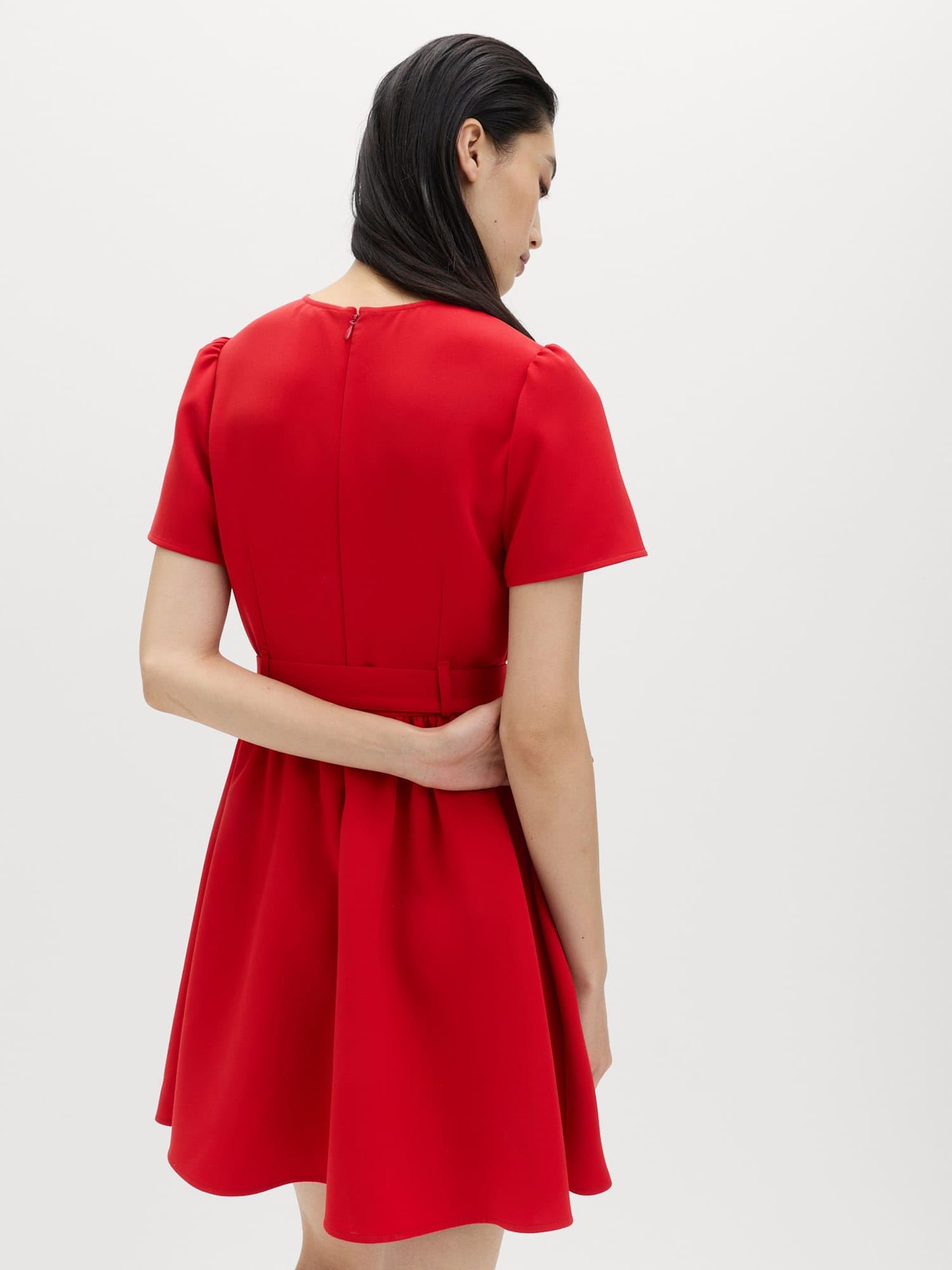 Marks & Spencer Abito Skater Mini con Maniche a Sbuffo e Cintura