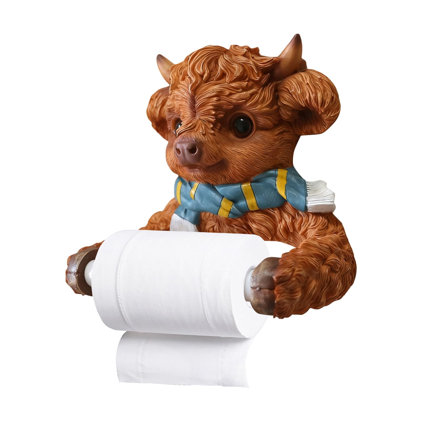 Porte-serviettes mural sans perçage | Porte-rouleau de toilette en forme de vache pour l'organisation de camping-car, appartement, dortoir, ferme, décoration de chambre, restaurant