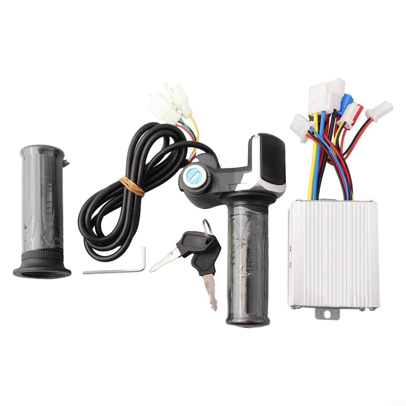 Brushed Controller Throttle Grip 24V-48V 250W-1000W Steel Handlebar Twist for Electric Scooter EBike Brushed Motor Conversion(36V350W)