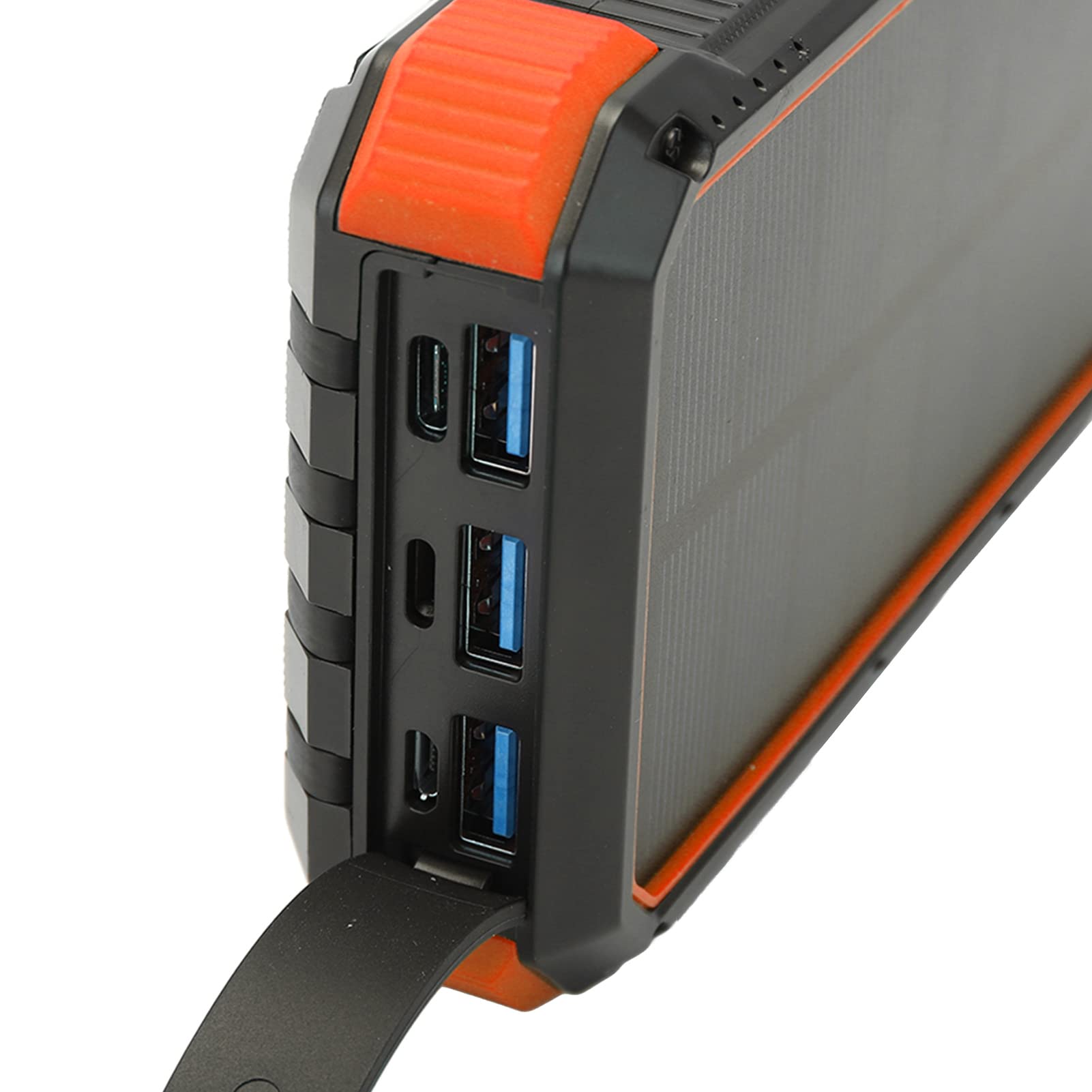 Cargador Solar, Cargador de Carga Rápido del Banco de la Energía Solar del ABS 36800mAh 5V 3A con la Luz del LED para Al Aire Libre (Orange)