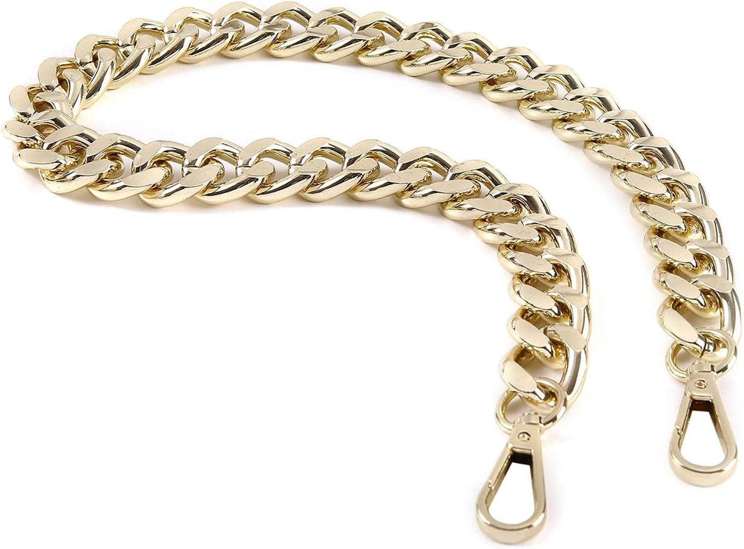 WOMGKDA 25 Inch Chunky Metal Chain Purse Handle Replacement Shoulder Strap for Handbag Crossbody Bag, Light Gold