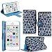 iphone 6 6S Plus Case - Cellularvilla Pu Leather Wallet Diamond Design Sparkle Glitter Card Flip Open Pocket Case Cover Pouch For Apple iPhone 6 6S Plus 5.5" inch (Blue Silver)