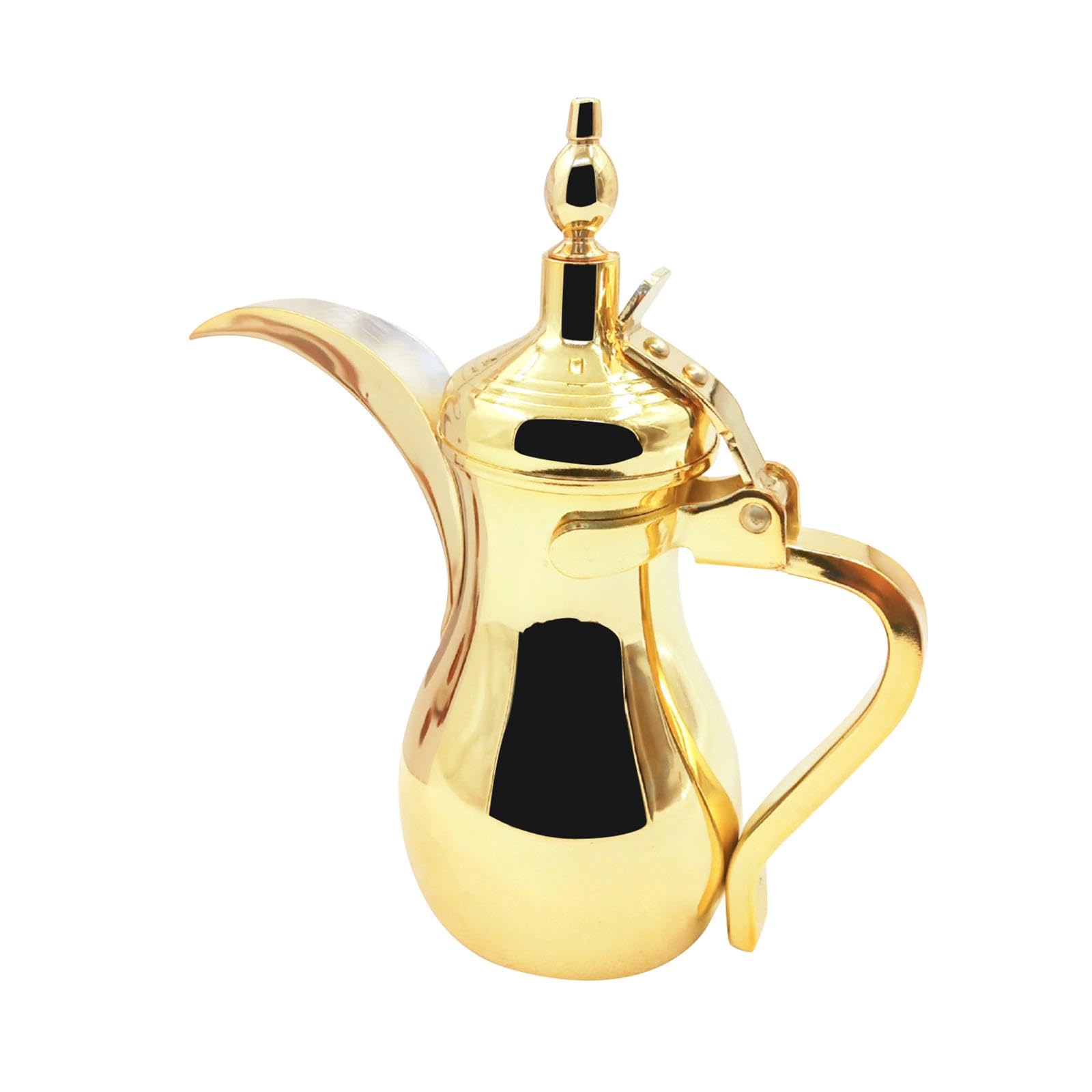 LOVIVER Arabische Kaffeekanne Teekanne Edelstahl Wasserkrug Heiß-Kaltwasser-Flasche Haushalts-Kaffeewärmer Kaffeekaraffe für den Urlaub, 350 ml