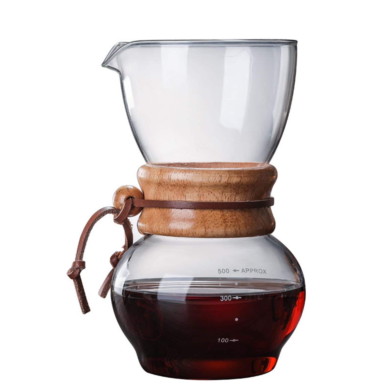 Filtro de Jarra de café, cafetera de Vidrio Resistente a Altas temperaturas, Olla compartida, Olla Manual, Juego de café, inauguración de la casa cafetera (Color : B)