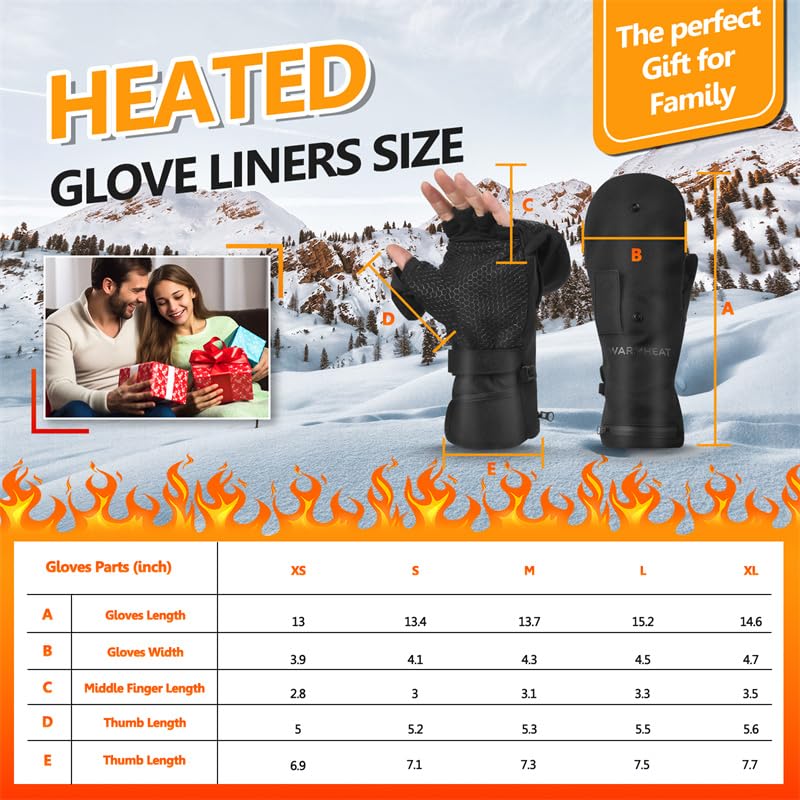 Guantes calefactados para caza de invierno, resistentes al viento, calentamiento rápido de 7.4 V, batería recargable, pantalla táctil, guantes calefactados para ciclismo, esquí, senderismo,