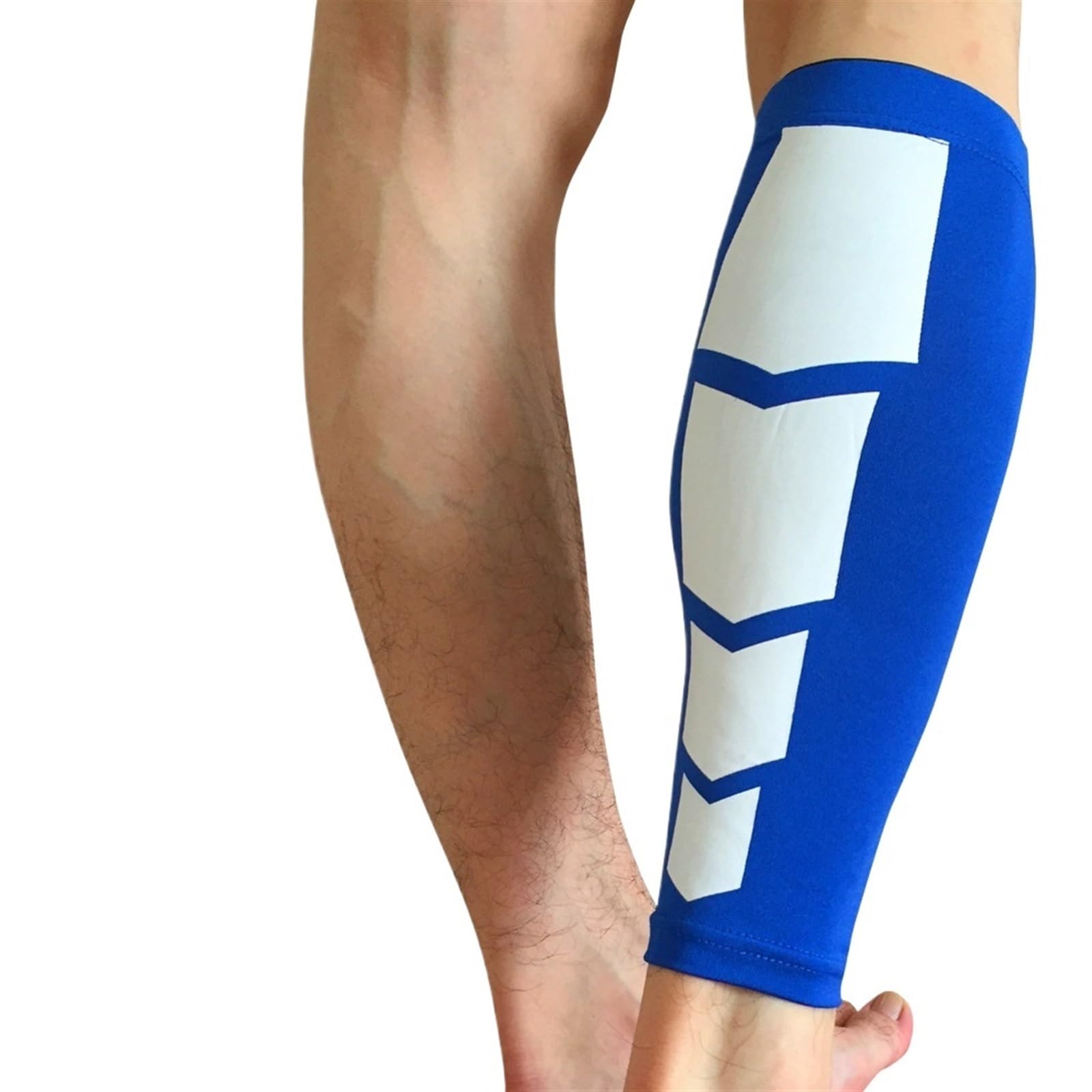 Pantorrilleras de compresión deportivas azules en talla L para soporte muscular de piernas