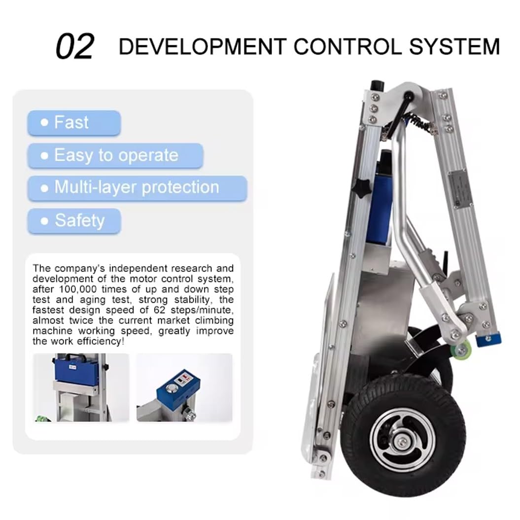 Elektrischer Treppensteiger,Mit Ausziehbarem Griff,Elektrischer Treppensteiger,Electric Stair Climber Aus Aluminiumlegierung,Trolley-Rädern,Dolly-Trolley,Tragfähigkeit 200 Kg A
