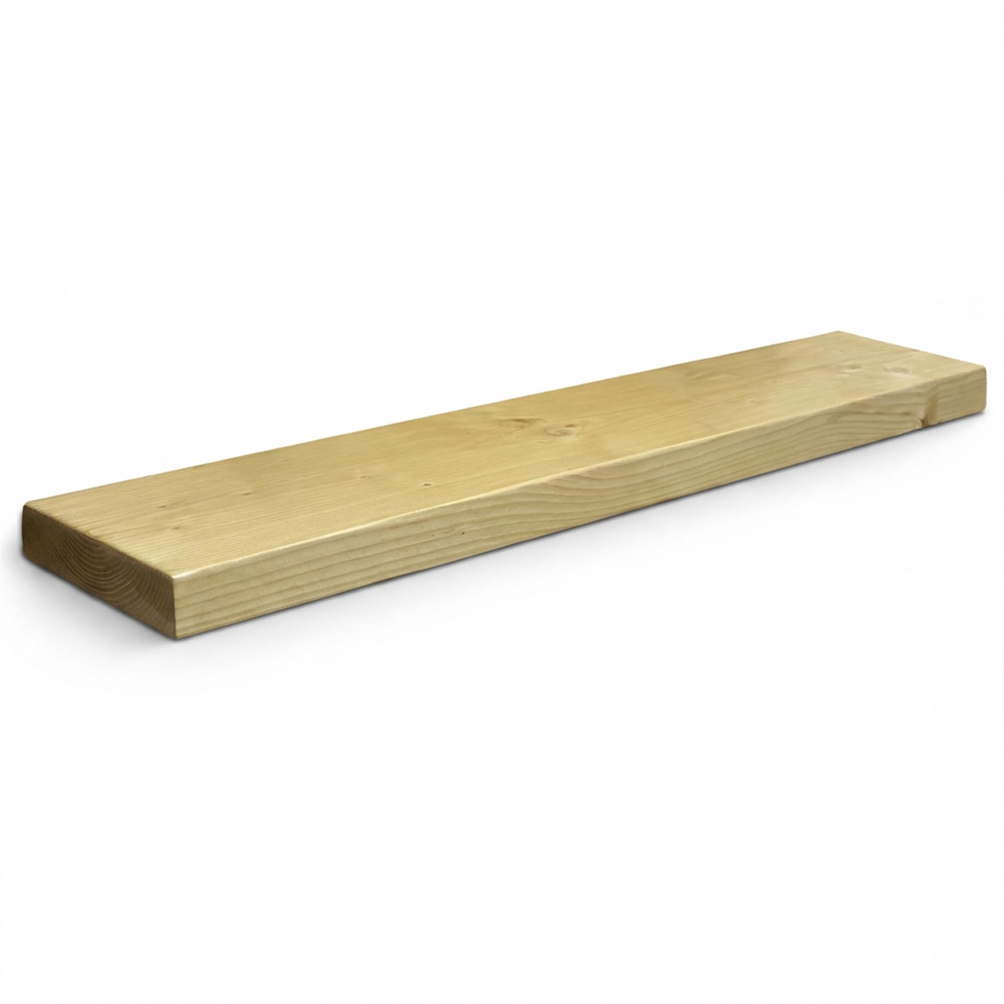 MKGT Rustic Floating Shelf – Solid Wood Chunky 4.5cm Thick 22cm Deep Wall Mounted with Hidden Brackets, UK Handmade Pine for Kitchen, Living Room, Bathroom & Fireplace Mantel (Antique Pine, 130cm)