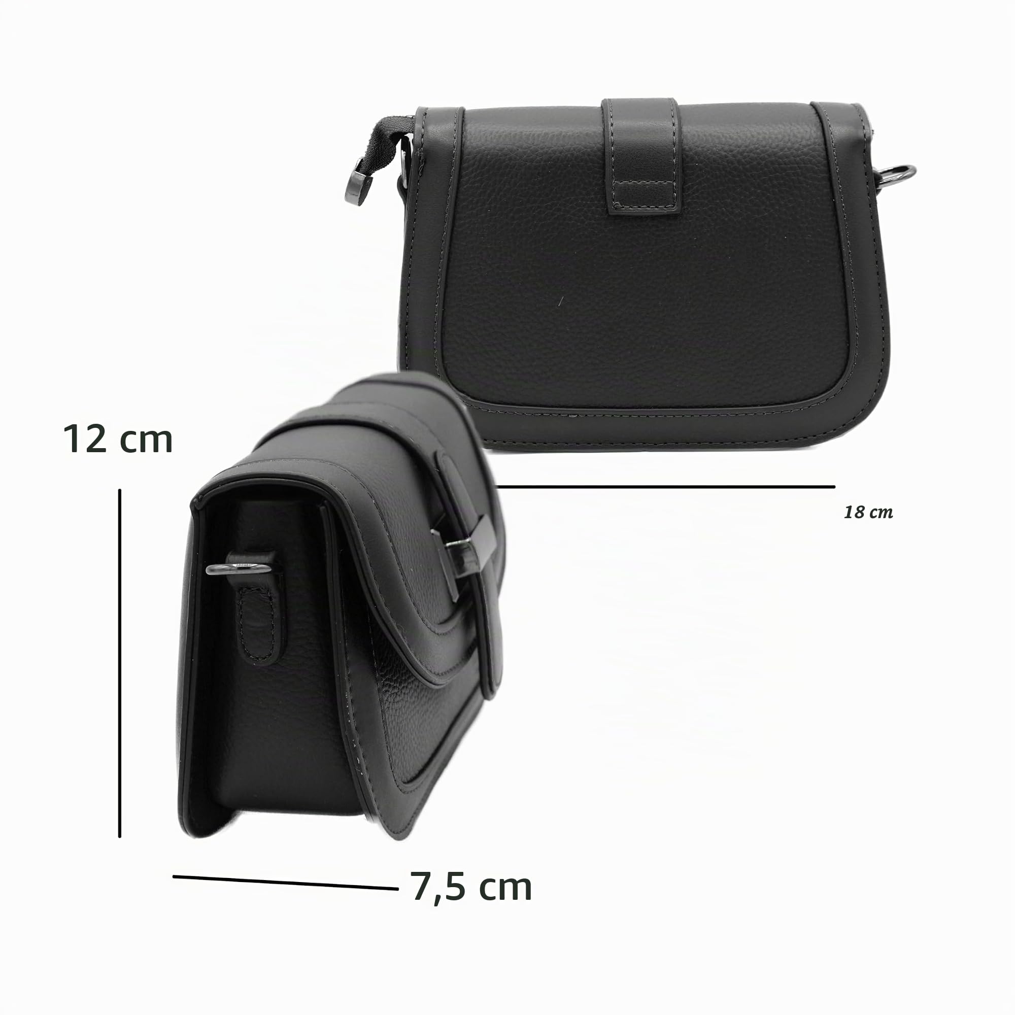 Zerimar Bolsos de Mujer Piel - Bolso de Hombro Casual - Bolso Mujer Elegante Cuero - Bolsos Bandolera - Bandolera ajustable - Medidas: 18x12x7,5cm