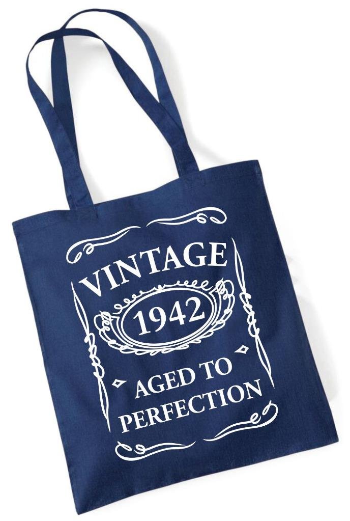 Birthday Gift Present Tote Shopping Cotton Fun Bag Vintage Aged To Perfection 1942
