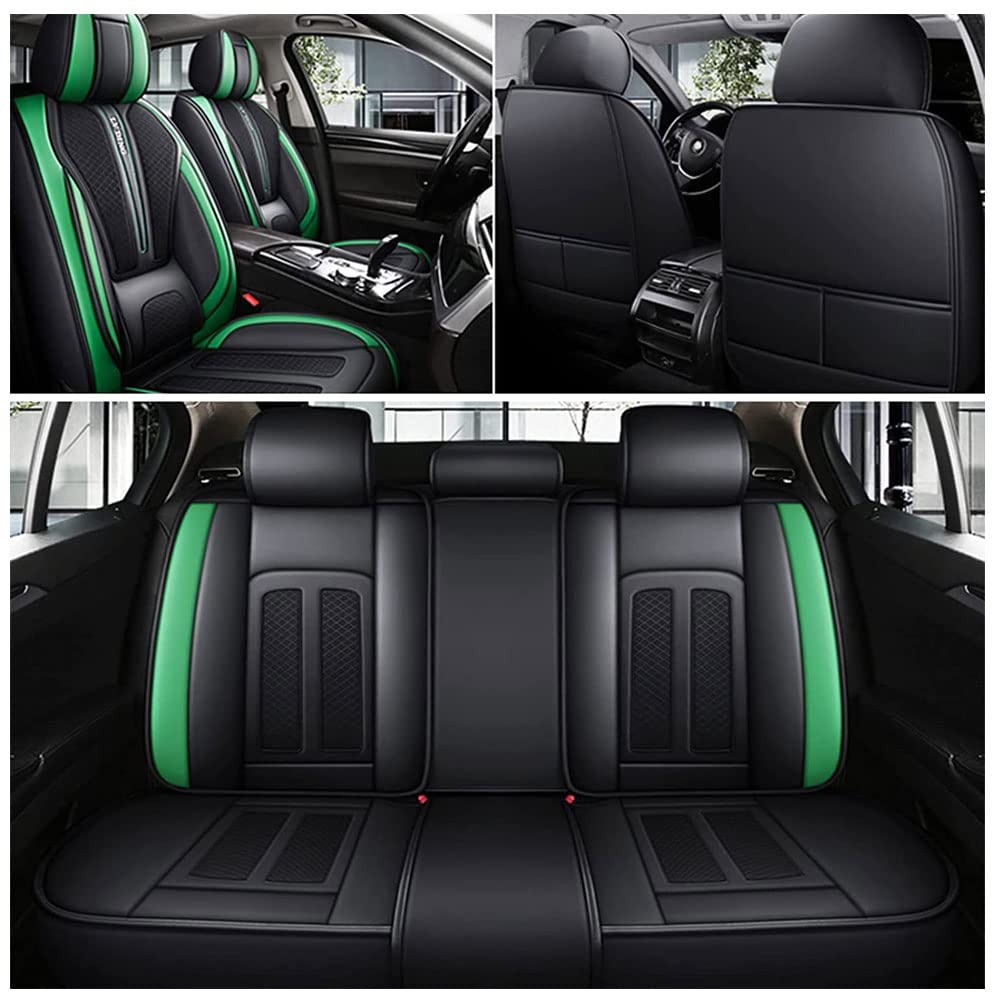 para Mitsubishi Montero Set Cuero Fundas Asientos De Coche Delanteros Y Traseros Juego Completo CojíN De Protectores Fundas De Asiento Cubreasientos Accesorios,D/Green
