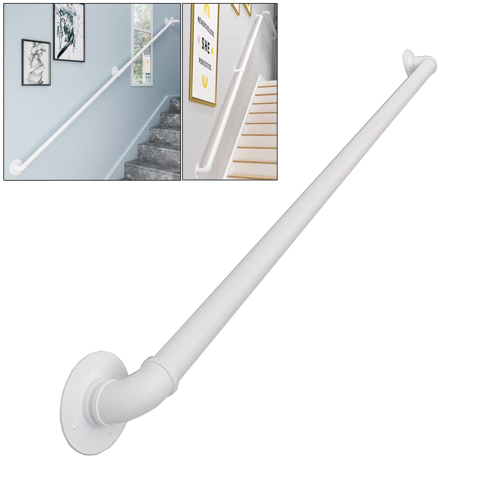 Main courante en fer forgé BL pour escalier intérieur et extérieur avec kit de support
