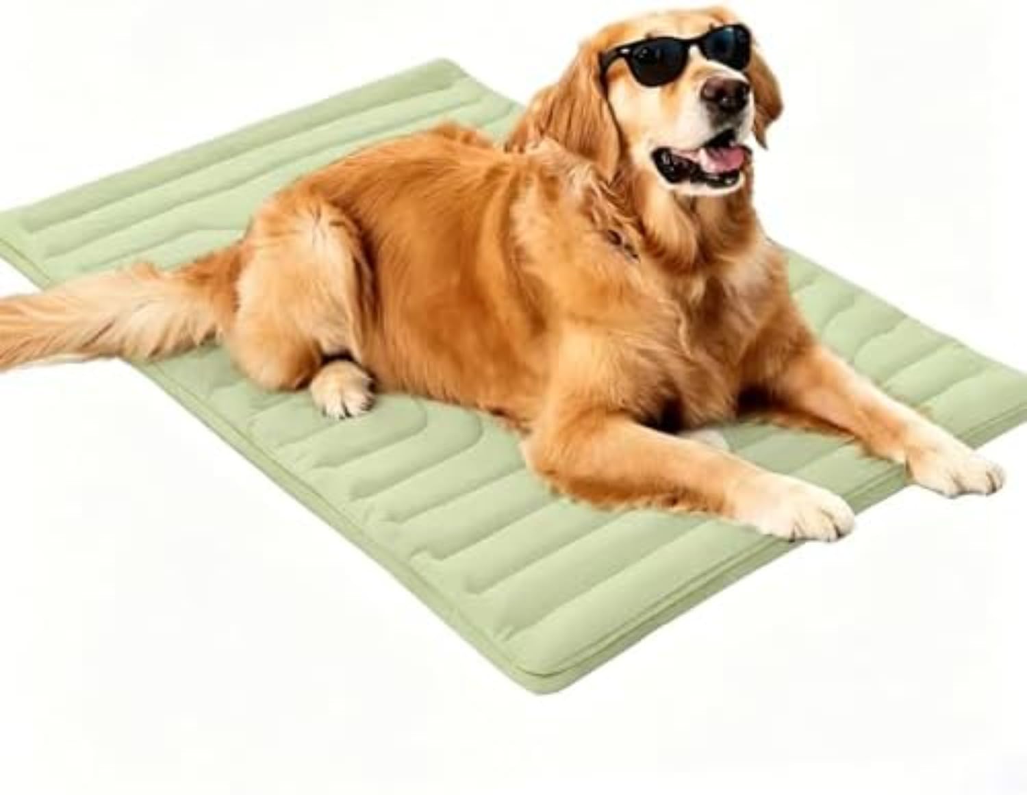 Dr Pfoten Kühlmatte, Maschinenwaschbar, Selbstkühlende Pads Sicher Und Komfortabel Für Deinen Hund (Grün,L(91 * 58 cm))