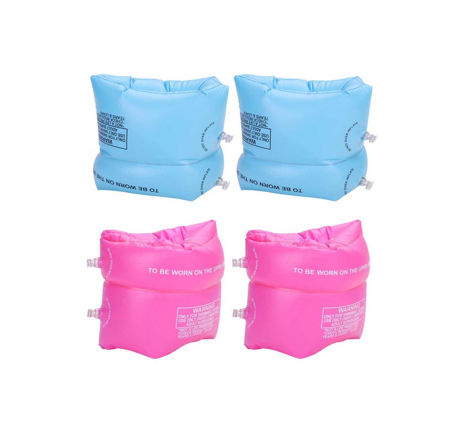 Kids Swim Arm Bands Swimming Floats Safety Inflatable Arm Bands Swimming Floats Roll up Sleeves Pool Set for Swim Learning Water Wings Arm Ring Tube Armlets for Boy Girls 2-12 Years Swim Training Aids
