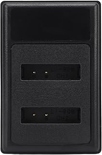 LI 90B Battery Charger, 5V 2A Dual USB Ports Camera Battery Fast Charging Base with LCD Display, PCM Intelligent Chip, Portable Battery Charge for Outdoor Travel