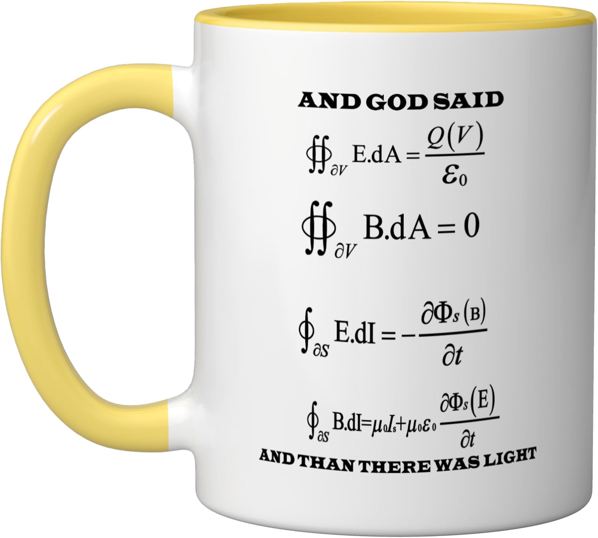 Maxwell Equations Light Electricity Physics Science Ceramic Mug, Yellow/White