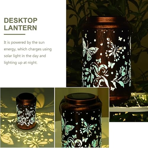 Miniatura 9 de Happyyami Luces solares vintage para jardín, luces solares de jardín, luces solares para interiores y exteriores, faroles solares de energía solar,