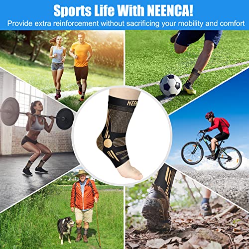Image of NEENCA Foot & Ankle Brace Socks for Sprained-Ankle Compression Sleeves Set