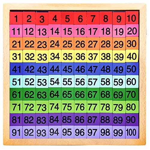 Wooden Hundred Board Toy,100 Digital Board Montessori Math Toy with Storage Bag,Multi-Color Hundred Counting Toys,1-100 Consecutive Numbers Game,Educational&Learning Digital Toy Gift for Kids,Boy,Girl