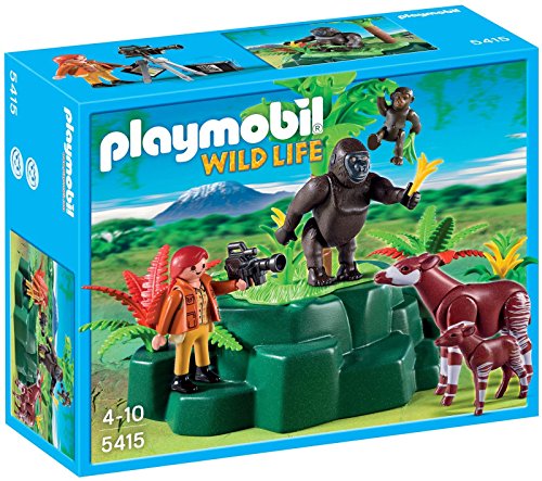 PLAYMOBIL Vida Salvaje - Wild Life Gorilas y Okapis con Cámara Playsets de Figuras de jugete 5415