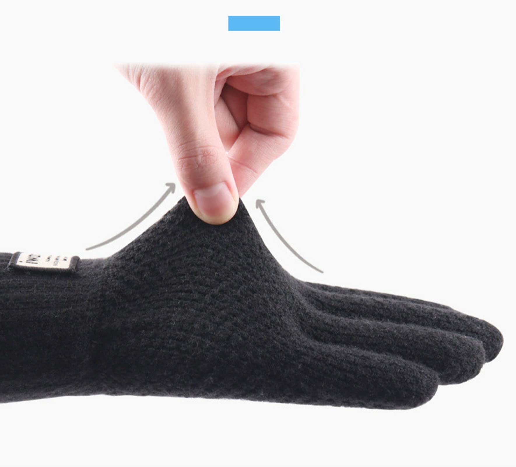 Rahhint Winterhandschoenen voor Heren en Dames, Touchscreen Thermohandschoenen, Warme Wolgebreide Handschoenen met Fleece Voering, zwart, M