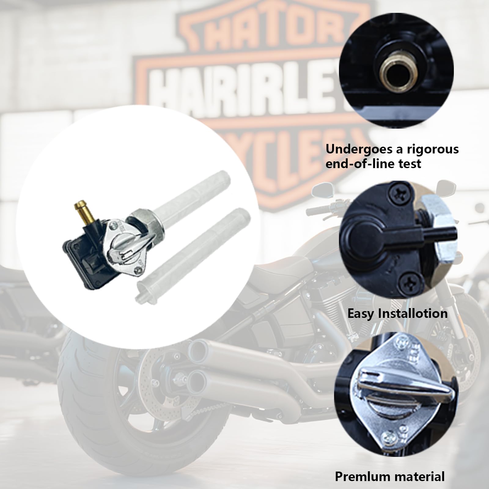 Amazon.co.jp: 燃料バルブ ペットコック 雄ネジ付き 61338-94D Harley