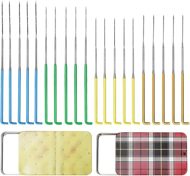 20PCS Felt Needles, Needle Felting Needles Tool Colourful Wool Felt Needle Kit with 2 Types Needles Star Point Felting Needles and Triangular Needles 36 Gauge 38 Gauge 40 Gauge, Wool Felting Supplies