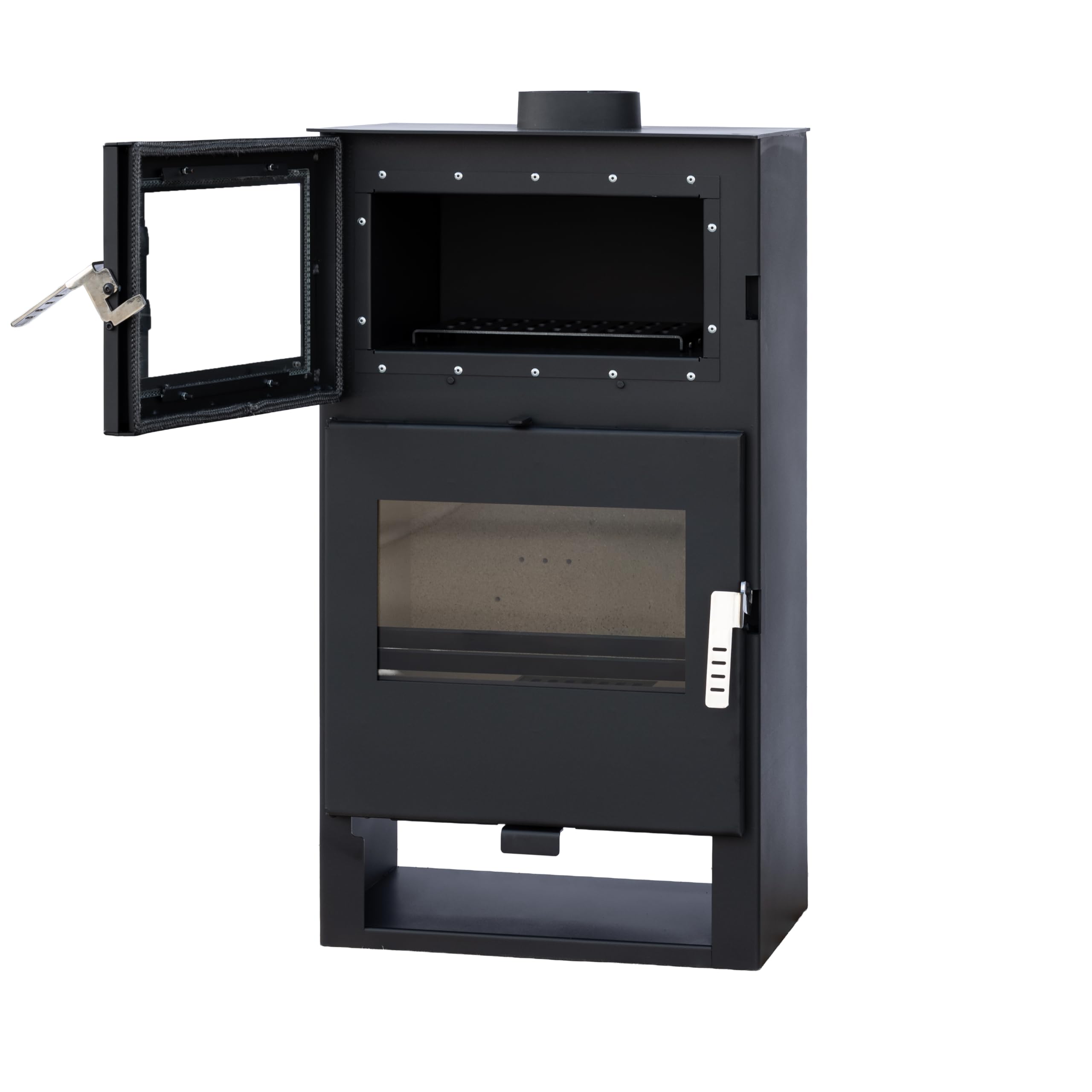 Alaz K9M Poêle à bois 9 kW Noir avec compartiment de cuisson