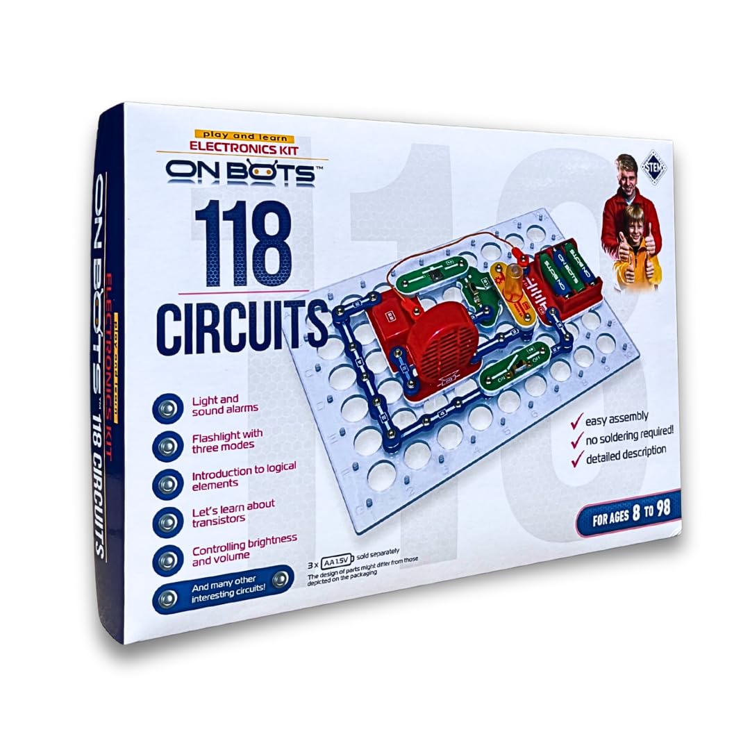 On Bots Educational Science Kit 118 Projects Science Experiments for Kids Age 8 Plus Electronics Kit for Girls and Boys STEM toys Learn About Science Electronics and Circuits