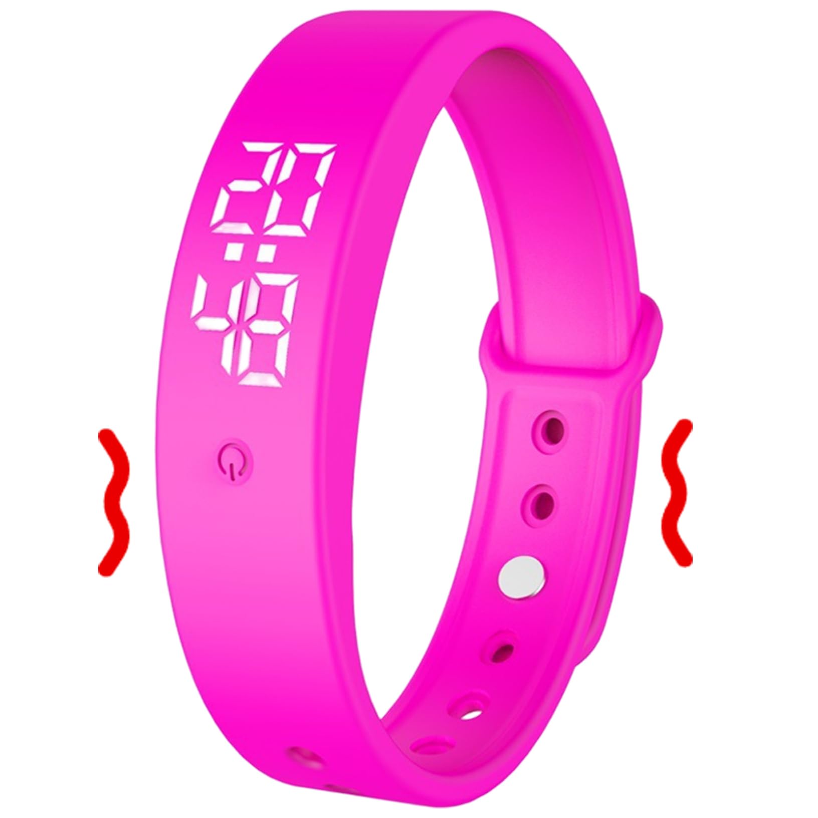 Licsaliwe Vibrating Alarm Wristband - Silent Wake Up Watch for Heavy Sleepers, Rechargeable Waterproof Alarm Bracelet with Vibration Reminder for Men Women(Piks)