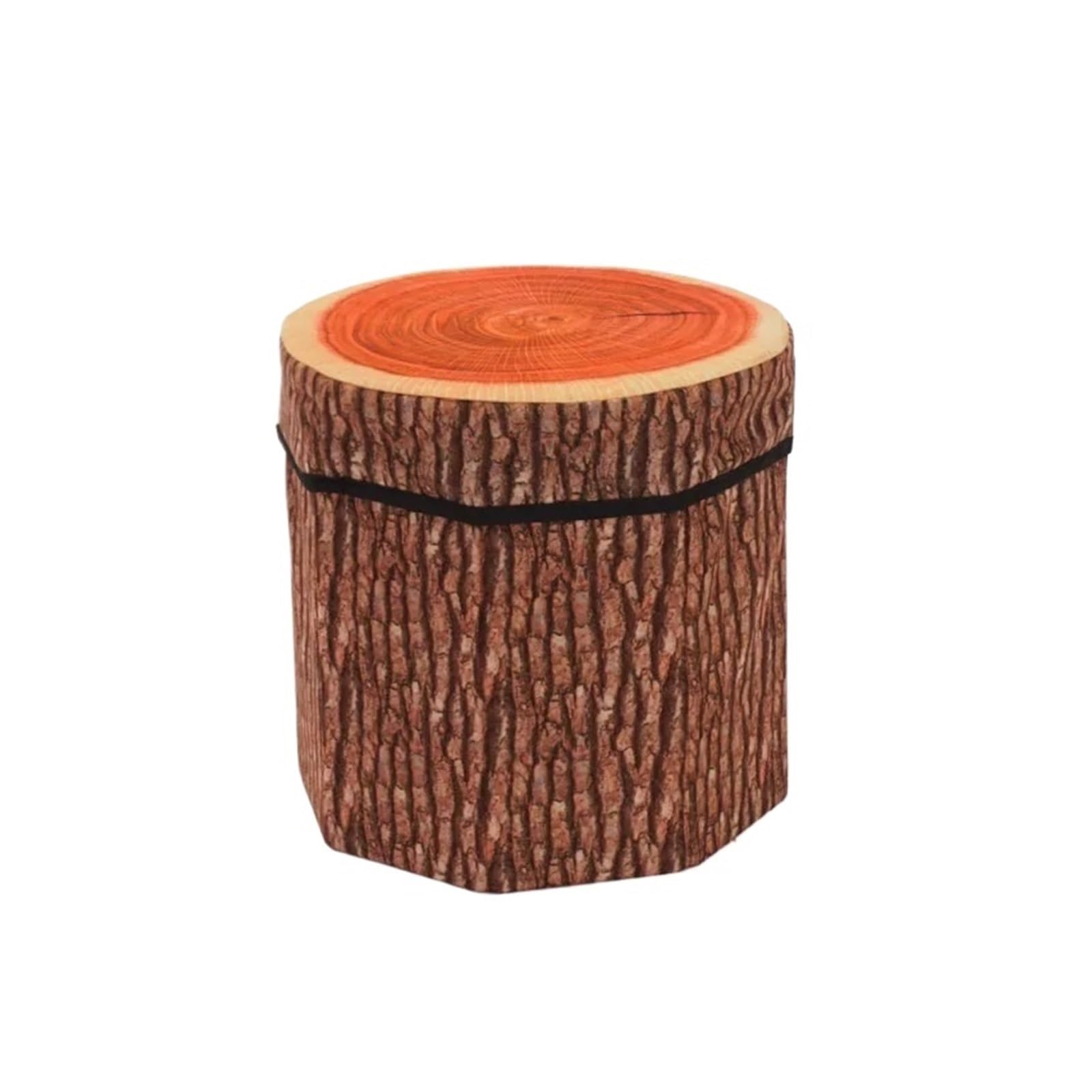 Taburete Creativo Con Forma De Tocón Árbol For El Hogar, Almacenamiento Plegable Bonito Otomano Almacenamiento De FáCil Acceso