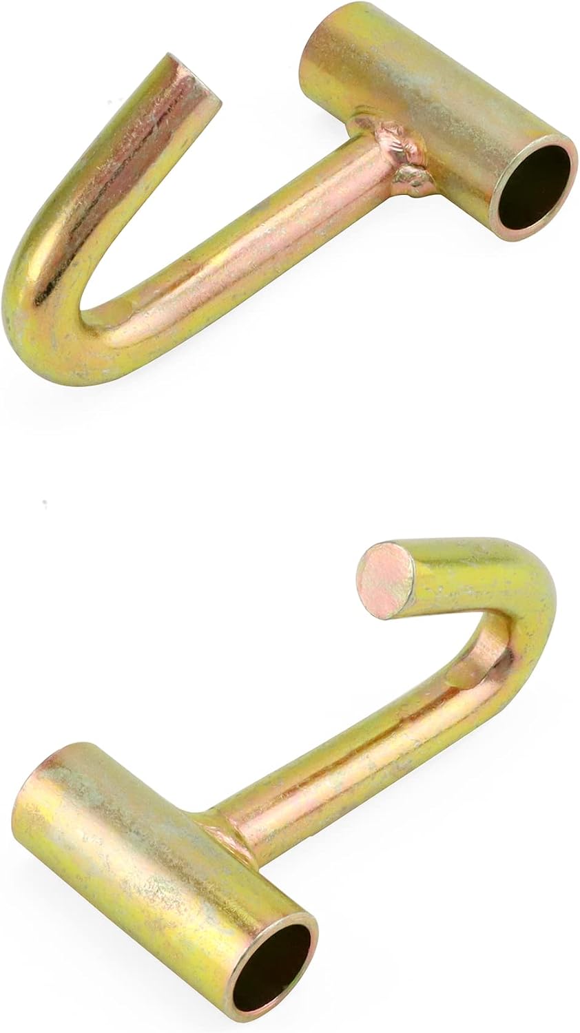 QWORK 4 Pack Tie Down Finger Tube J Hook, 2" Heavy Duty Fitment Ratchet Tightening J Hooks