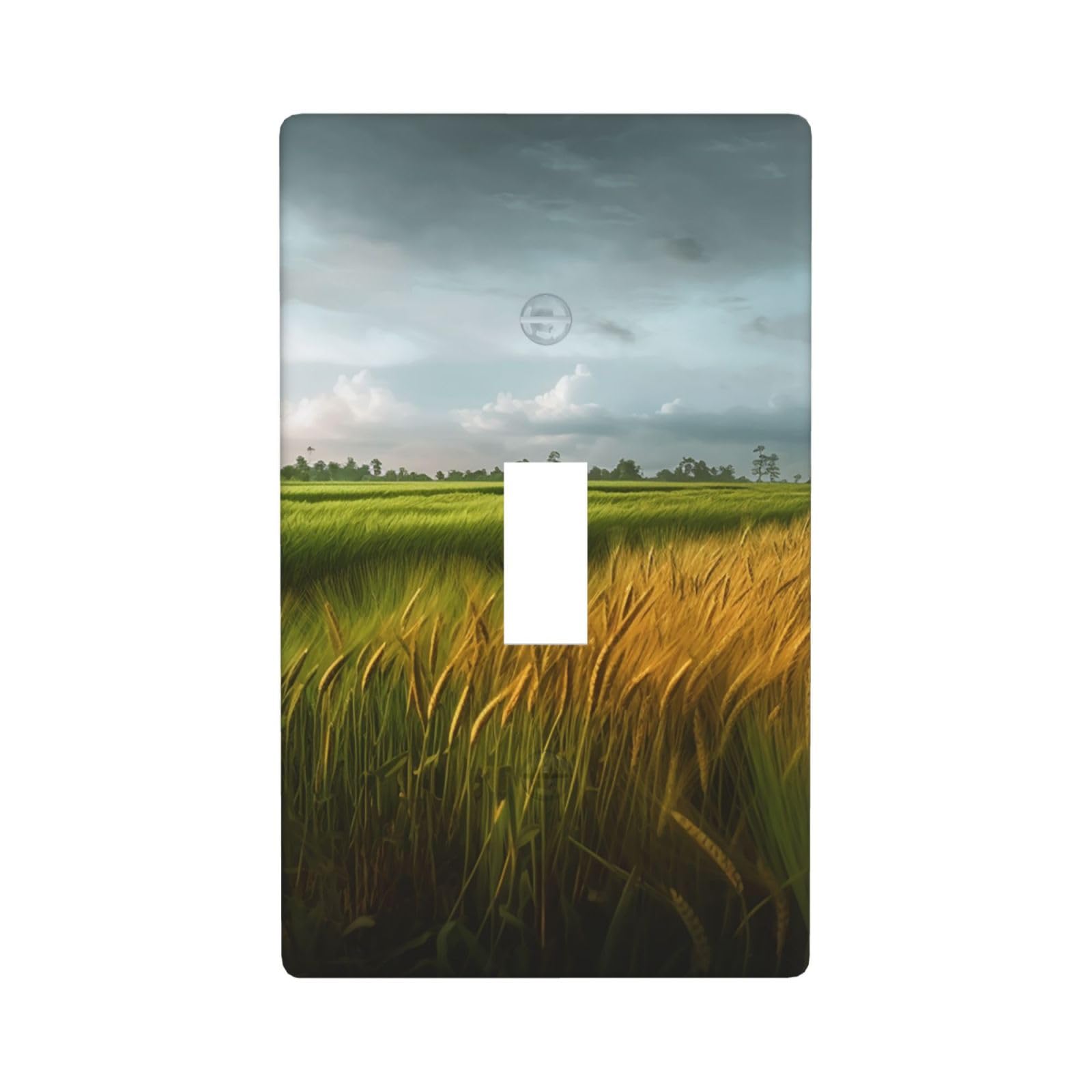 Decorator Wall Plate Cover Single Toggle Light Switch Cover Paddy Rice Field Wallplates Blank Electrical Rocker Switch Plate Covers for Electrical Outlets Decorative 1 Gang 4.5" x 2.76"