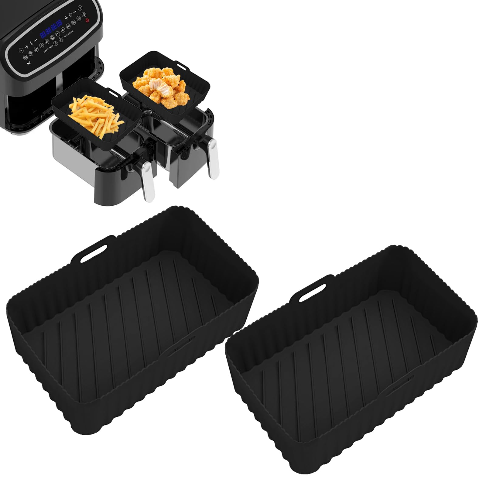 Accesorios para Freidora de Aire Ninja AF500EU – 2 Piezas de Molde Air Fryer Silicona para Double Stack XL AF500EU – Insertos de Silicona para Freidoras de 10,4 L (AF400/300EU)
