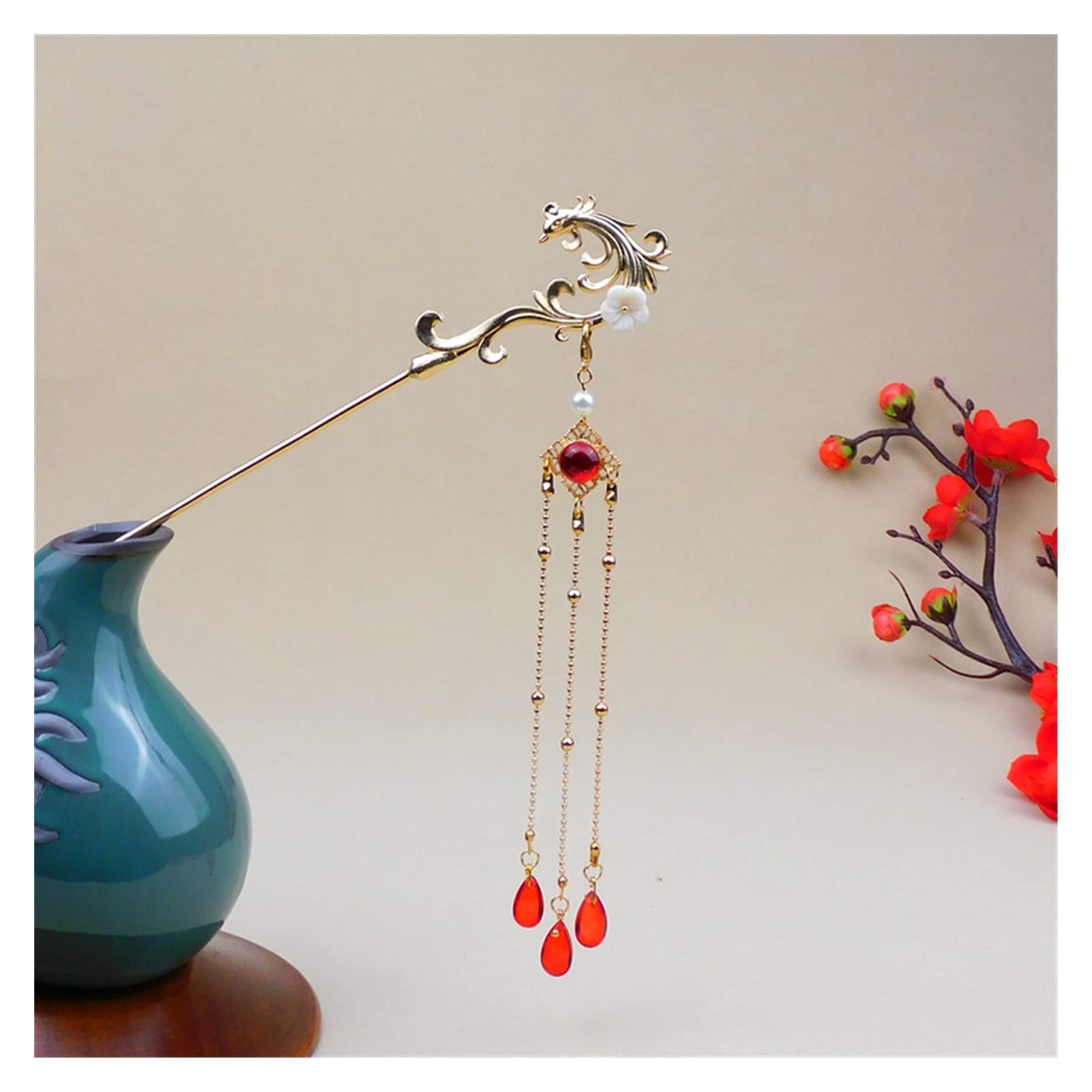 Ancient Chinese in Stile Cinese Hanfu Hairpin Female Accessori for Capelli Swaying Hairpin Simple Metal Hair Pins (Color : S)